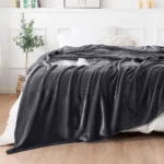 Flannel Fleece Blanket Dark Grey Queen1