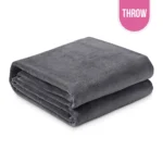 Flannel Fleece Blanket Throw 54"x90" - Dark Grey