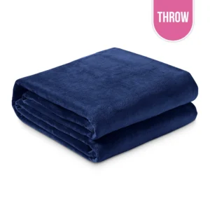 Flannel Fleece Blanket Throw 54"x90" - Navy Blue