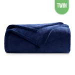 Flannel Fleece Blanket Twin 66"x90" - Navy Blue