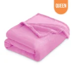 Flannel Fleece Blanket Queen 90"x90" - Pink