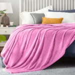 Flannel Fleece Blanket Pink Twin1