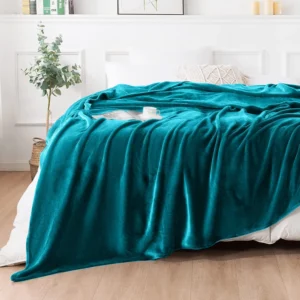 Flannel Fleece Blanket Teal Queen1