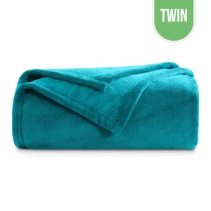 Flannel Fleece Blanket Twin 66"x90" - Teal