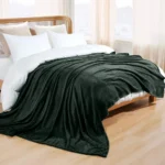 Polar Fleece Blanket Charcoal Green Queen1