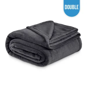 Polar Fleece Blanket Double 80"x90" - Dark Grey