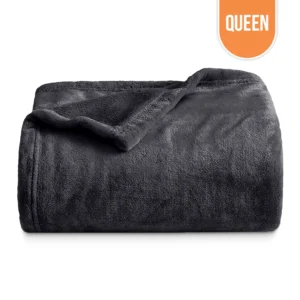 Polar Fleece Blanket Queen 90"x90" - Dark Grey