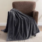 Polar Fleece Blanket Dark Grey Twin1