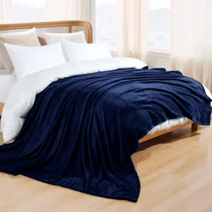 Polar Fleece Blanket Navy Blue Queen1