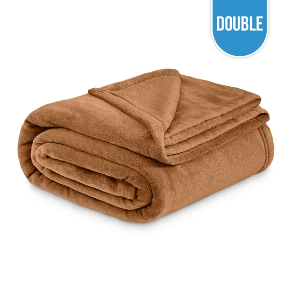 Polar Fleece Blanket Double 80"x90" - Tan