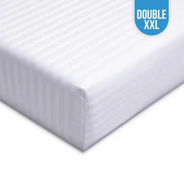 T-250 White Stripe Bed Sheet Double Fitted XXL – 54″x80″x15