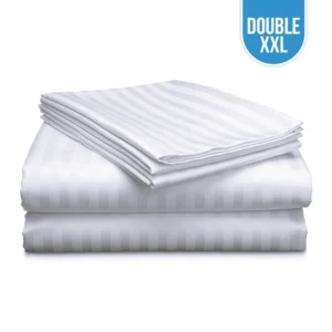 T-250 White Stripe Bed Sheet Double Flat XXL – 84″x115″