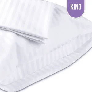 T-250 Luxury White Stripe Pillow Case King – 42″x46″