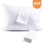 T-250 Luxury White Stripe Pillow Case Queen – 42″x40″