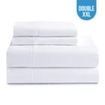 T-250 Luxury White Bed Sheet Double Flat XXL 81″x115″