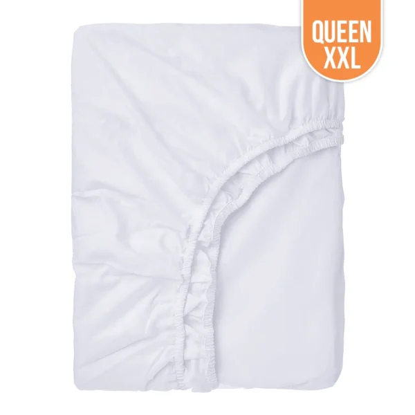 T-250 Luxury White Bed Sheet Queen Fitted XXL – 60″x80″x15