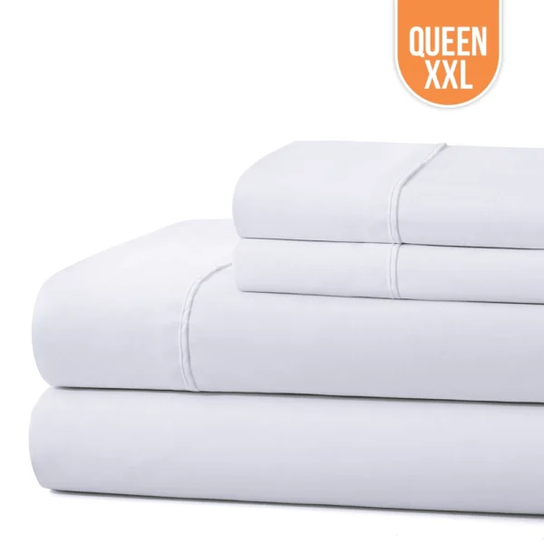 T-200 Premium Queen Flat Bed Sheet XXL – 90″x115″