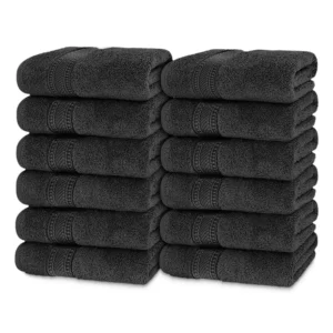 Prestige Luxury Color Face Towels – Dark Grey 12″x12″