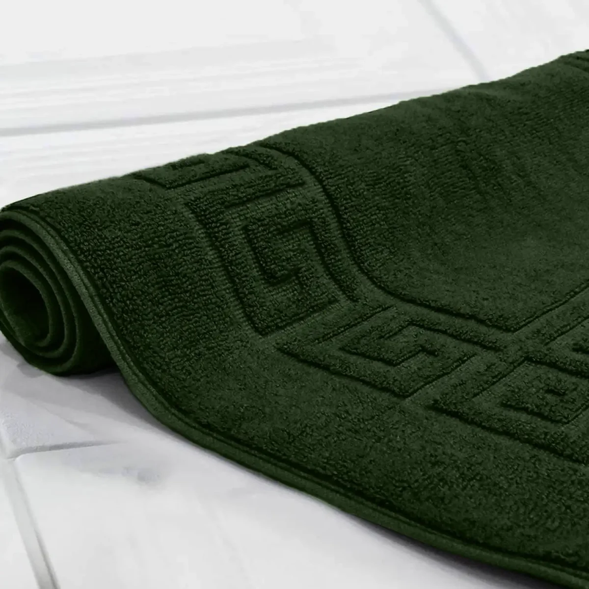 Hunter Green Prestige Luxury Bath Mat Texture