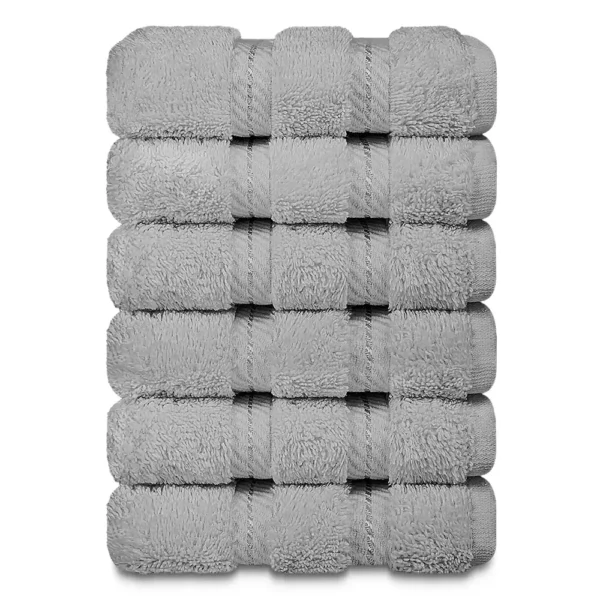 Lush Ultra Luxury Face Towel - Light Grey 13"x13"