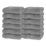 Prestige Luxury Color Face Towels – Light Grey 12″x12″