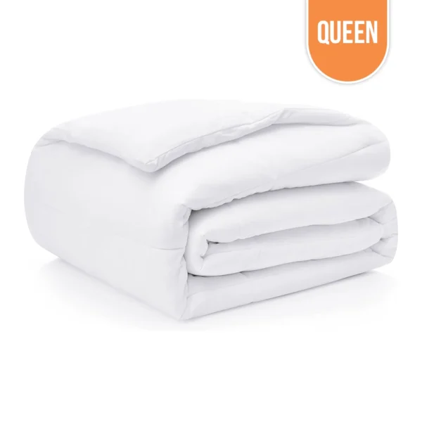 Premium Microfiber Comforter Queen – White 90″x90″