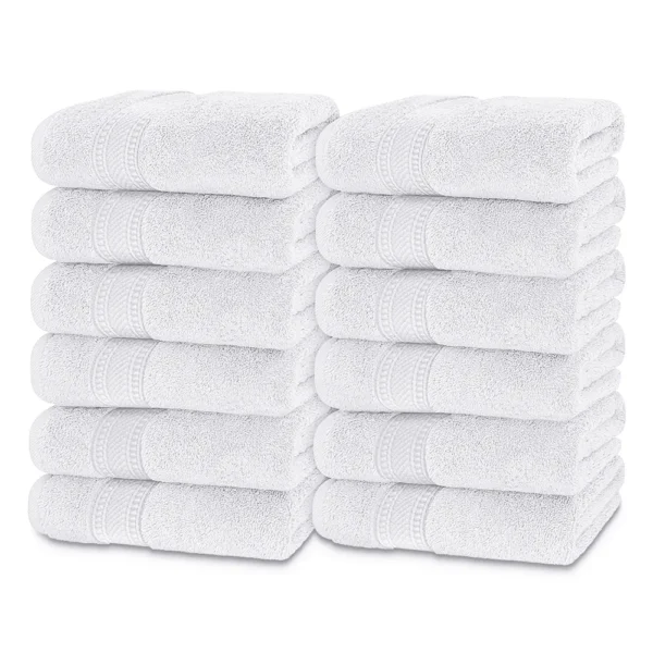 Prestige Luxury Face Towels – White 12″x12″