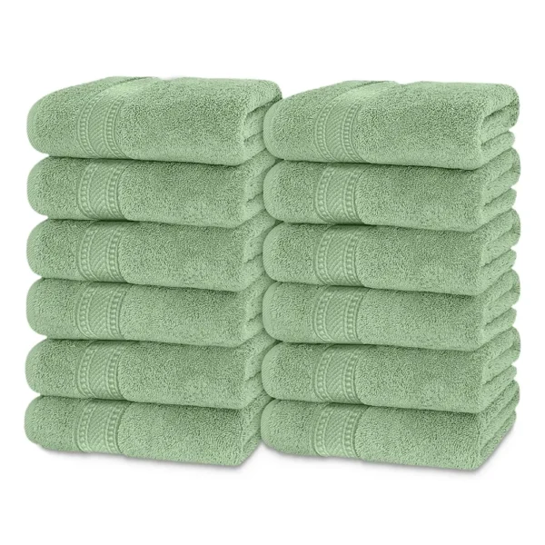 Prestige Luxury Color Face Towels – Sage Green 12″x12″