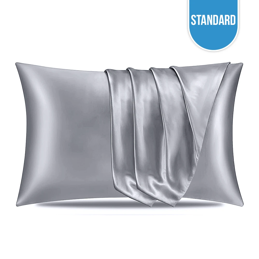 Satin Pillowcase Silver Grey Standard Satin Pillowcase Silver Grey Standard