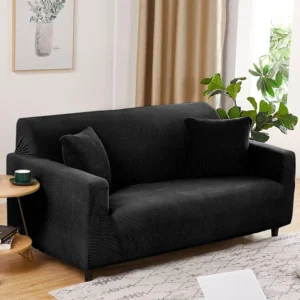 Sofa Cover Two Seater Black1