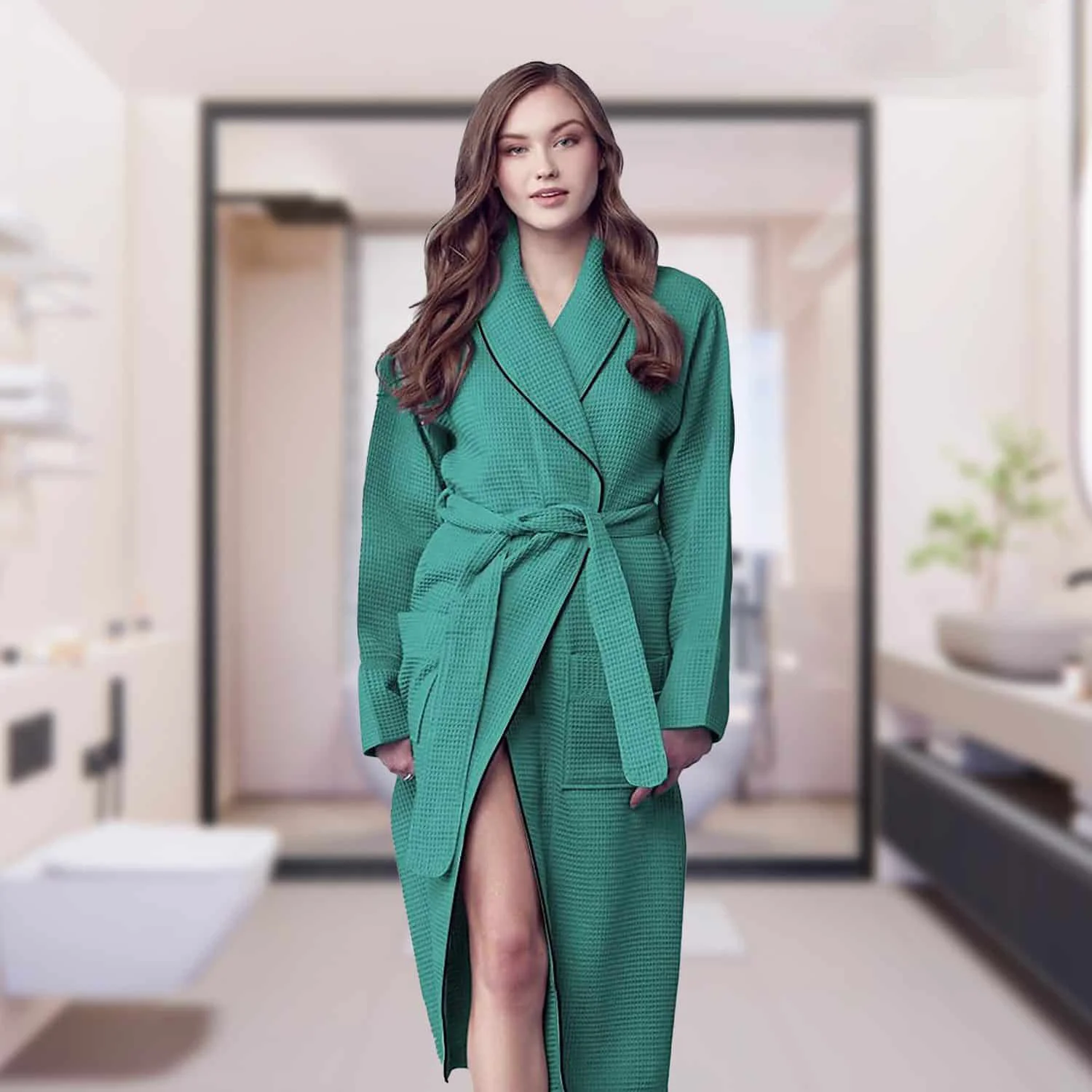 Waffle-Kashmir-Bathrobe-Medium Waffle-Kashmir-Bathrobe-Medium