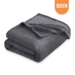 Flannel Fleece Blanket Queen 90"x90" - Dark Grey