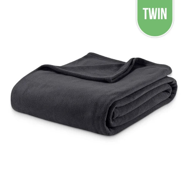 Polar Fleece Blanket Twin 66"x90" - Dark Grey