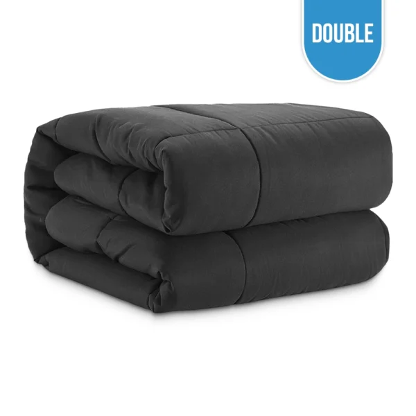 Microfiber Comforter Double 80″x90″ – Dark Grey