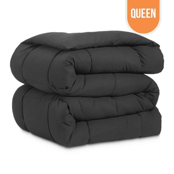 Microfiber Comforter Queen 90″x90″ – Dark Grey