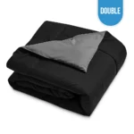 Microfiber Reversible Comforter Double 80″x90″ – Dark Grey / Black