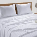 Striped flat bed sheet Queen XXL1