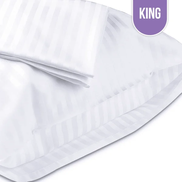 T-250 Luxury White Stripe Pillow Case King – 42″x46″