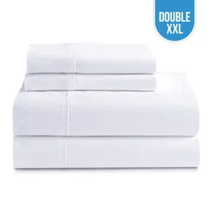 T-250 Luxury White Bed Sheet Double Flat XXL 81″x115″