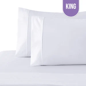 T-250 Luxury White Pillow Case King – 42″x46″