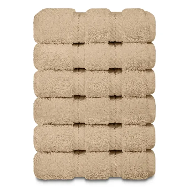 Lush Ultra Luxury Face Towel - Beige 13"x13"