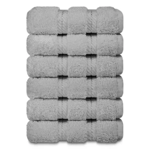 Lush Ultra Luxury Face Towel - Light Grey 13"x13"