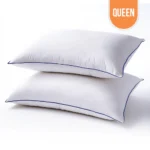 Luxury Bed Pillow Queen with Blue Piping 20″x30″