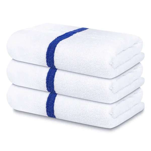 Whistler Premium Economy Pool Towels – Blue Stripe 24″x48″