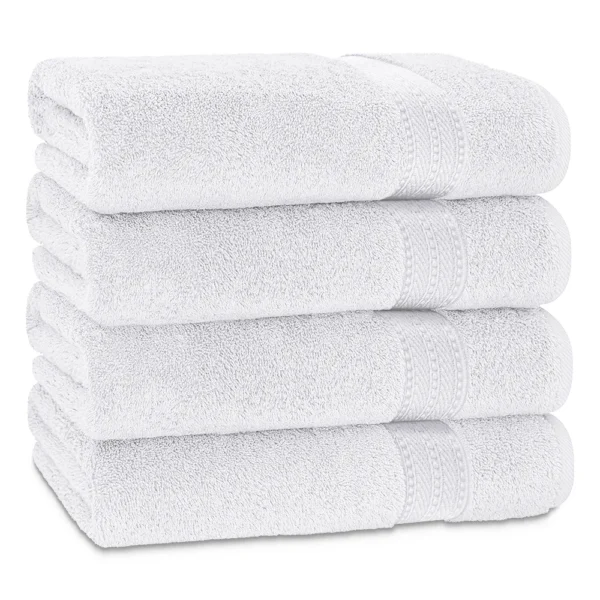 Prestige Luxury Bath Towels – White 27″x54″