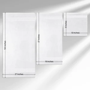 Towels Set 27x54 -16x27-12x12 Dimensions