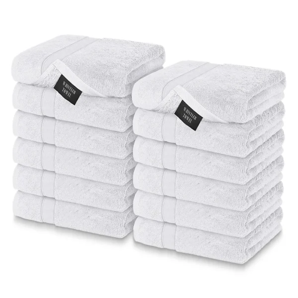 Whistler Premium Face Towel – Pearl White 12″x12″