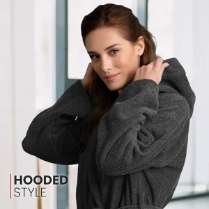 Everest Bathrobe Hooded Grey2