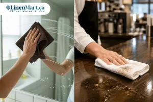 White vs Dark Colored Kitchen Towels masking dirt and marks
