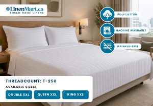 T-250 Stripe bedsheets for hospitality usage in Canada